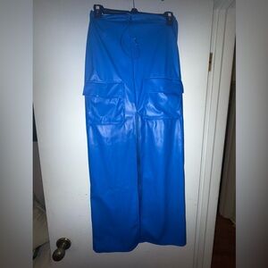 PrettyLittleThing Royal pleather Blue Skirt